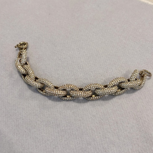 J. Crew Jewelry J Crew Classic Pav Link Gold Chain Bracelet Poshmark